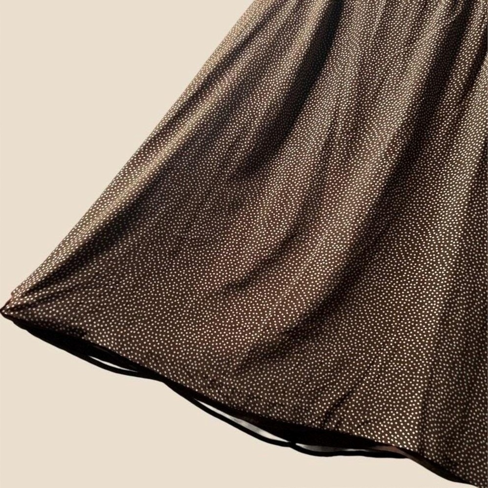 Vintage Pendleton Plus Silk Midi Skirt 22W Brown Polka Dot 90s Secretary Fall - Picture 6 of 13